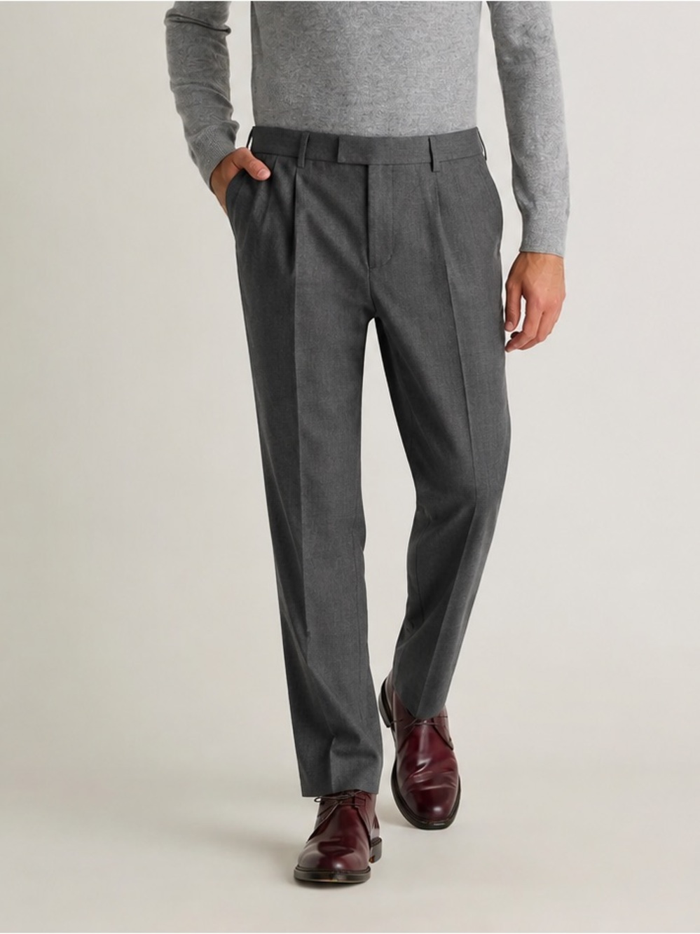 𝅺Tailors Row Pure Worsted Wool Mens Trousers, Charcoal USA 40x29 Winter